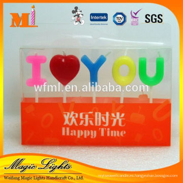 Diseñador I Love You Letter Shaped Candles